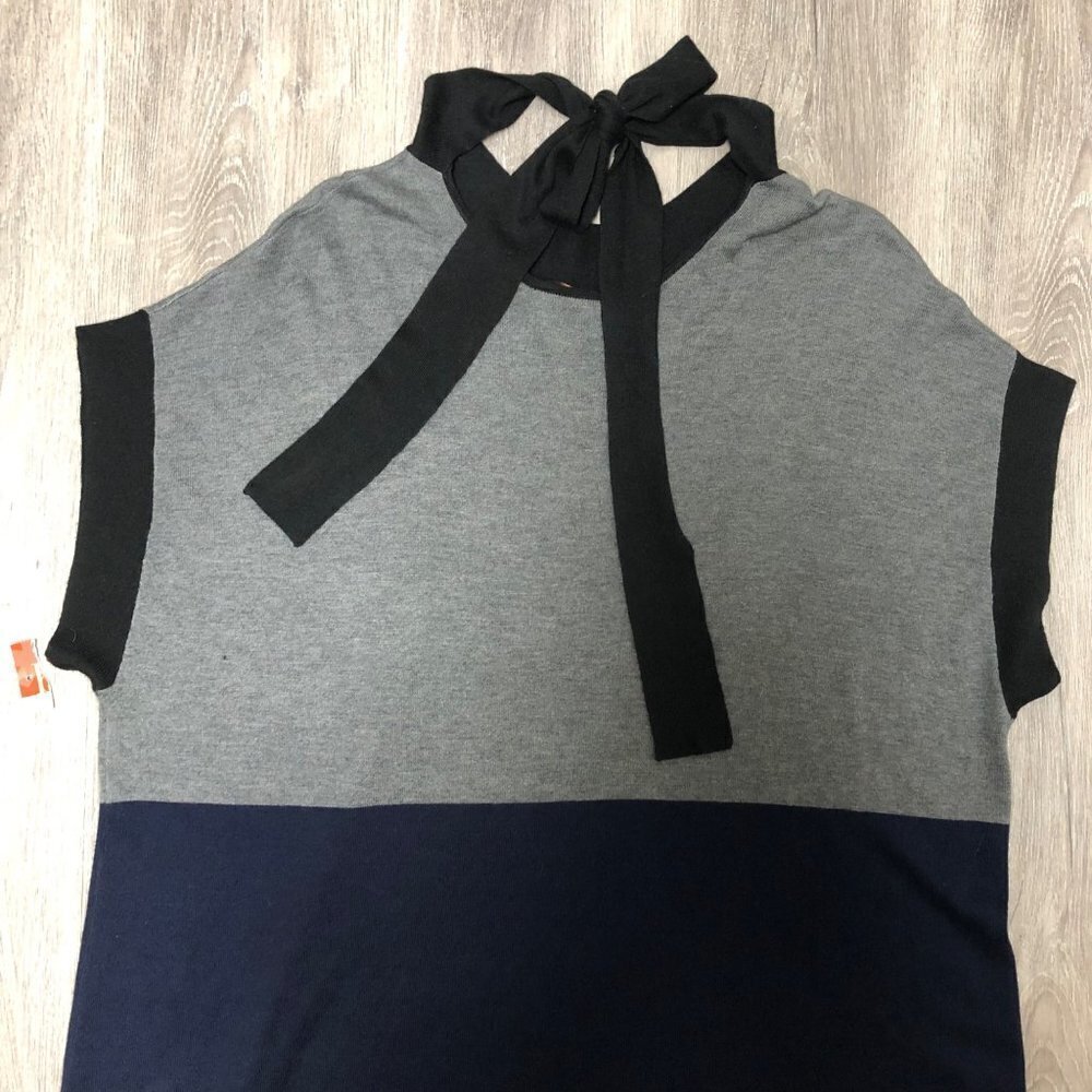 NWT BCBGMAXAZRIA Silk Cashmere Blend Size Medium Sweater Dress Collar Tie - Picture 4 of 11